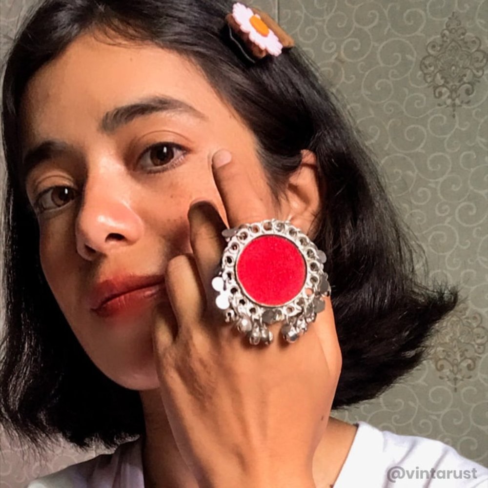 Ethnic Afghan Silver Kuchi Bells Ring, Afghan Statement Massive Ring,